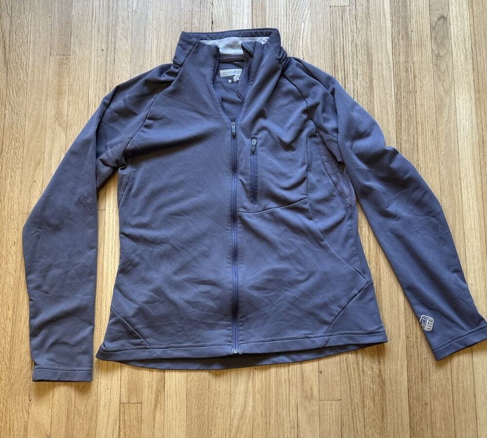 Salomon Jacket Mens Medium Gray ActiLITE Track Softshell Full Zip Running Hiking
